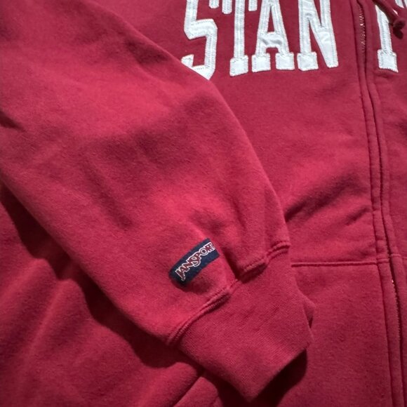 Vintage JanSport Stanford University Red Zip-Up Hoodie — Size XL - Picture 4 of 4
